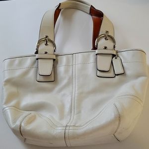 White Leather Coach Bag